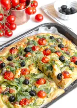 Ricetta FOCACCIA con SCAROLE POMODORINI e OLIVE