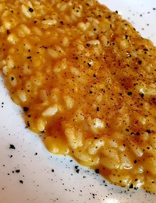 Ricetta Risotto alla zucca gialla e polvere di liquirizia di robertobabbilonia