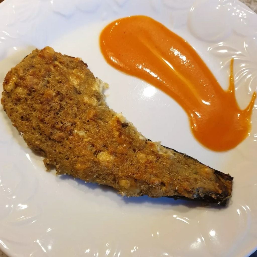 Melanzane ripiene e maionese di pomodoro crudo