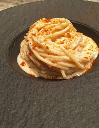 Ricetta Spaghettioni burro, cognac, parmigiano, spalmabile e paprika affumicata di robertobabbilonia