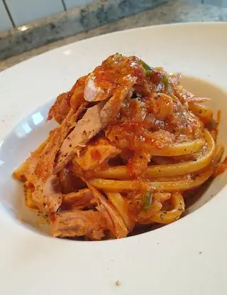 Ricetta Troccoli con cipollotto, 'nduja, tonno e pecorino di robertobabbilonia