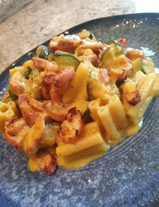 Ricetta Cinquebuchi siciliani alla carbonara di polpo piastrato e zucchine di robertobabbilonia