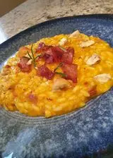 Ricetta Risotto alla zucca con speck croccante, caldarroste e rosmarino