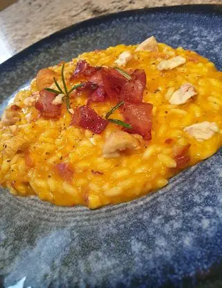 Copertina della ricetta Risotto alla zucca con speck croccante, caldarroste e rosmarino di robertobabbilonia