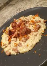 Ricetta Risotto con crema di topinambur, guanciale croccante, finferli e scorza d'arancia