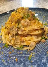 Ricetta Spaghetti alle vongole in crema di cipollotto di Tropea, bottarga e pepe di Sichuan