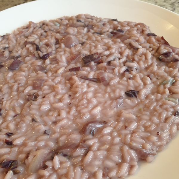 Risotto al radicchio con speck e Al.ta Cucina