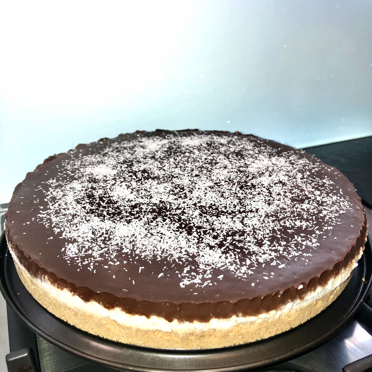 Cheesecake cocco e cioccolato senza cottura