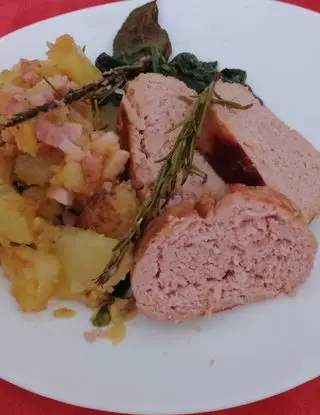 Ricetta Polpettone al forno con patate e pancetta e spinaci al burro di monello