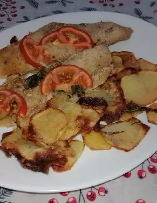 Ricetta Filetto di merluzzo gratinato con patate chips di monello