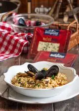 Ricetta Risotto cozze e Edelblu Classic Bergader