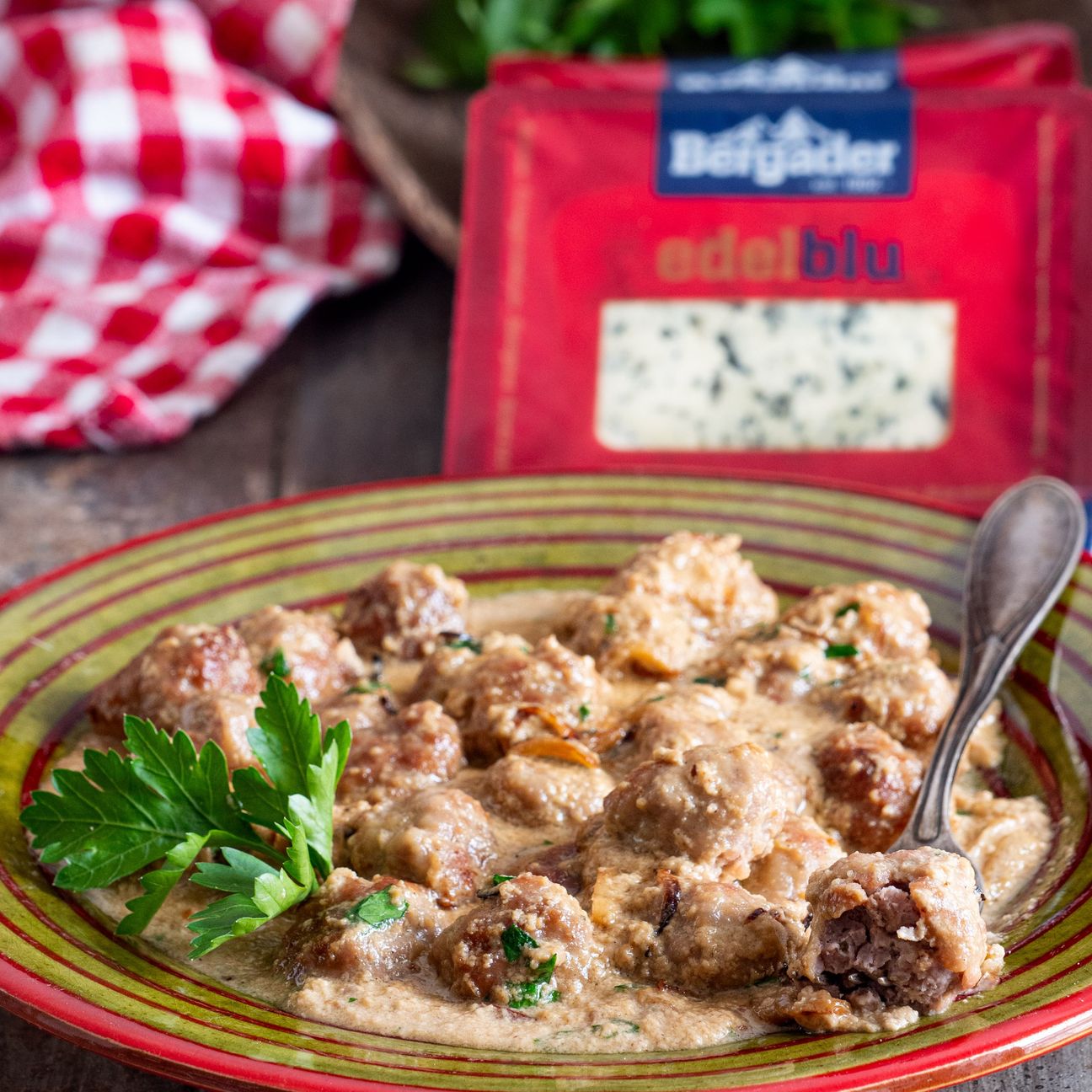 Polpettine con salsa all'Edelblu Classic Bergader