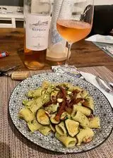 Ricetta MEZZEMANICHE ZUCCHINE PANCETTA E PISTACCHI