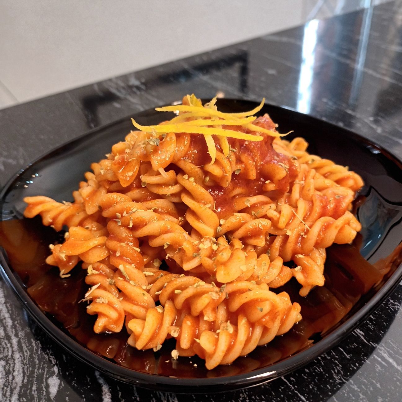 Pasta al pomodoro di lusso.