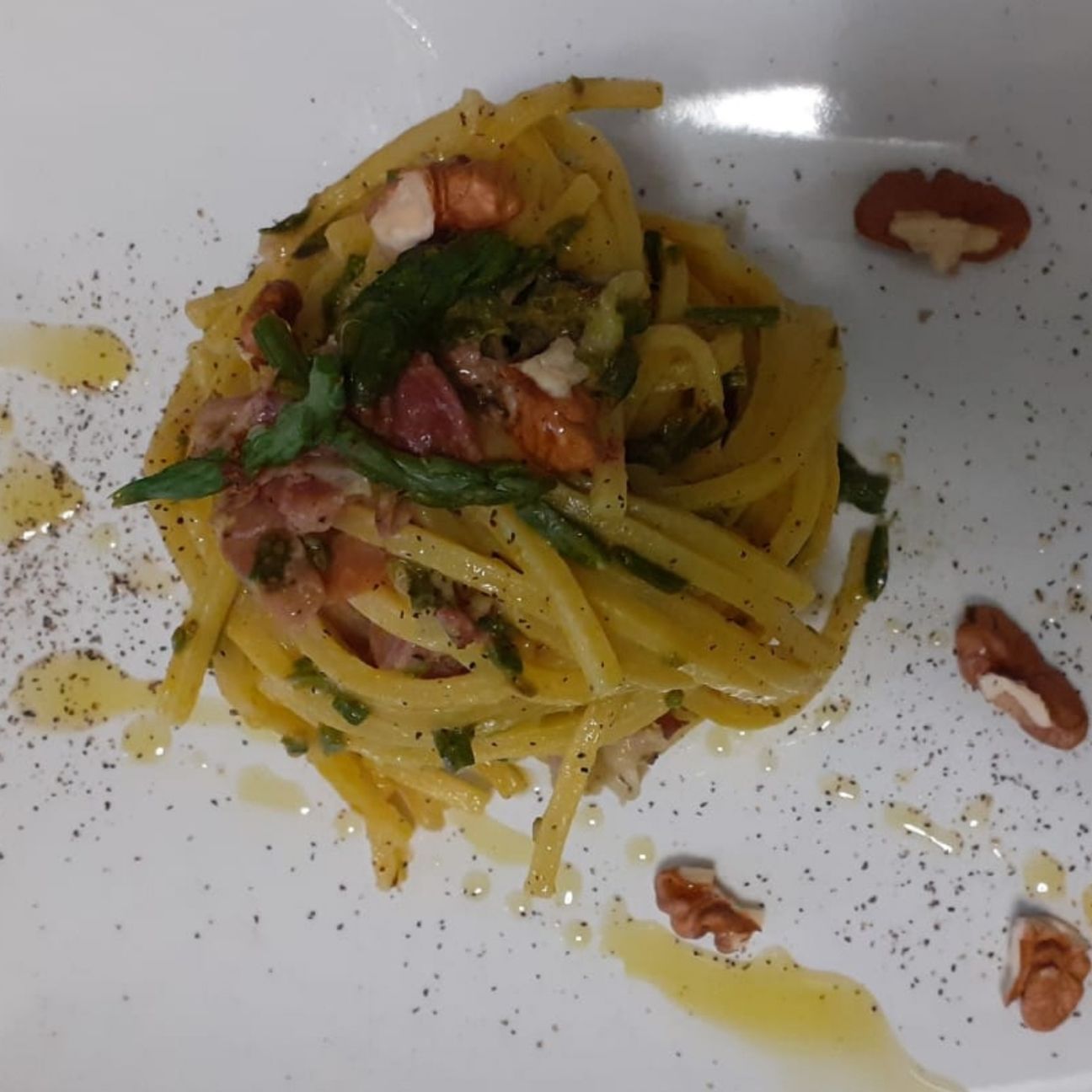 Tonnarelli speck & asparagi