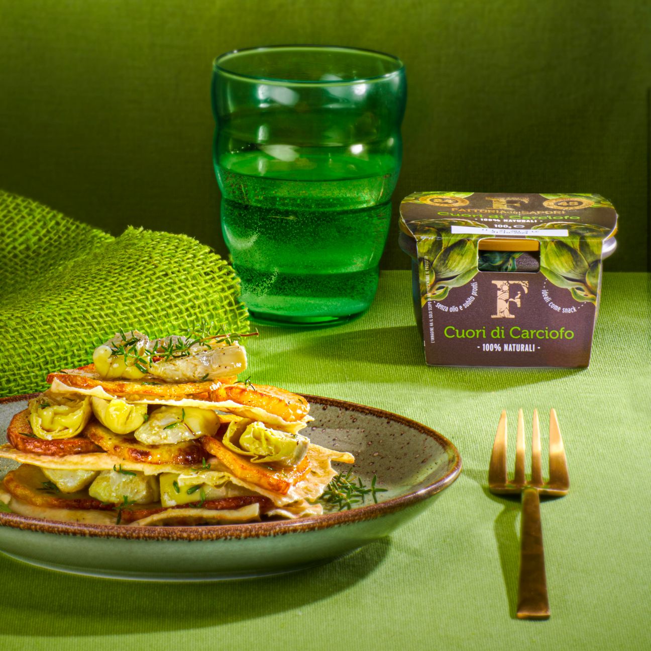 MILLEFOGLIE DI PANE CARASAU CON CARCIOFINI