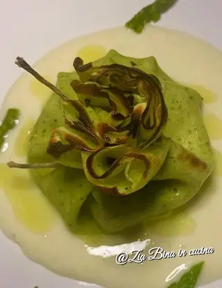 Ricetta Crepes al basilico con asparagi in crema di parmigiano di ziabinaincucina