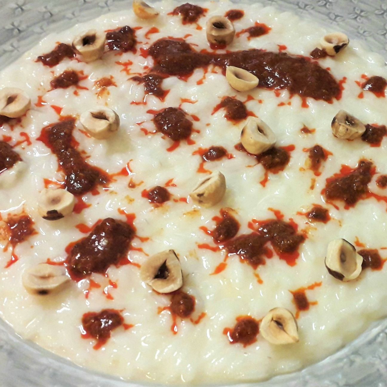 Risotto Razza 77, gorgonzola-mascarpone, salsa ‘Nduja e nocciola IGP.
