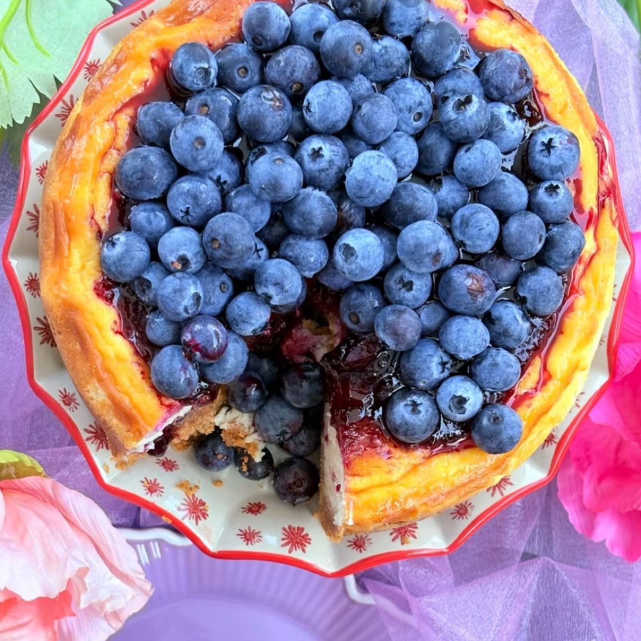 New York Cheesecake con Coulis di Mirtilli