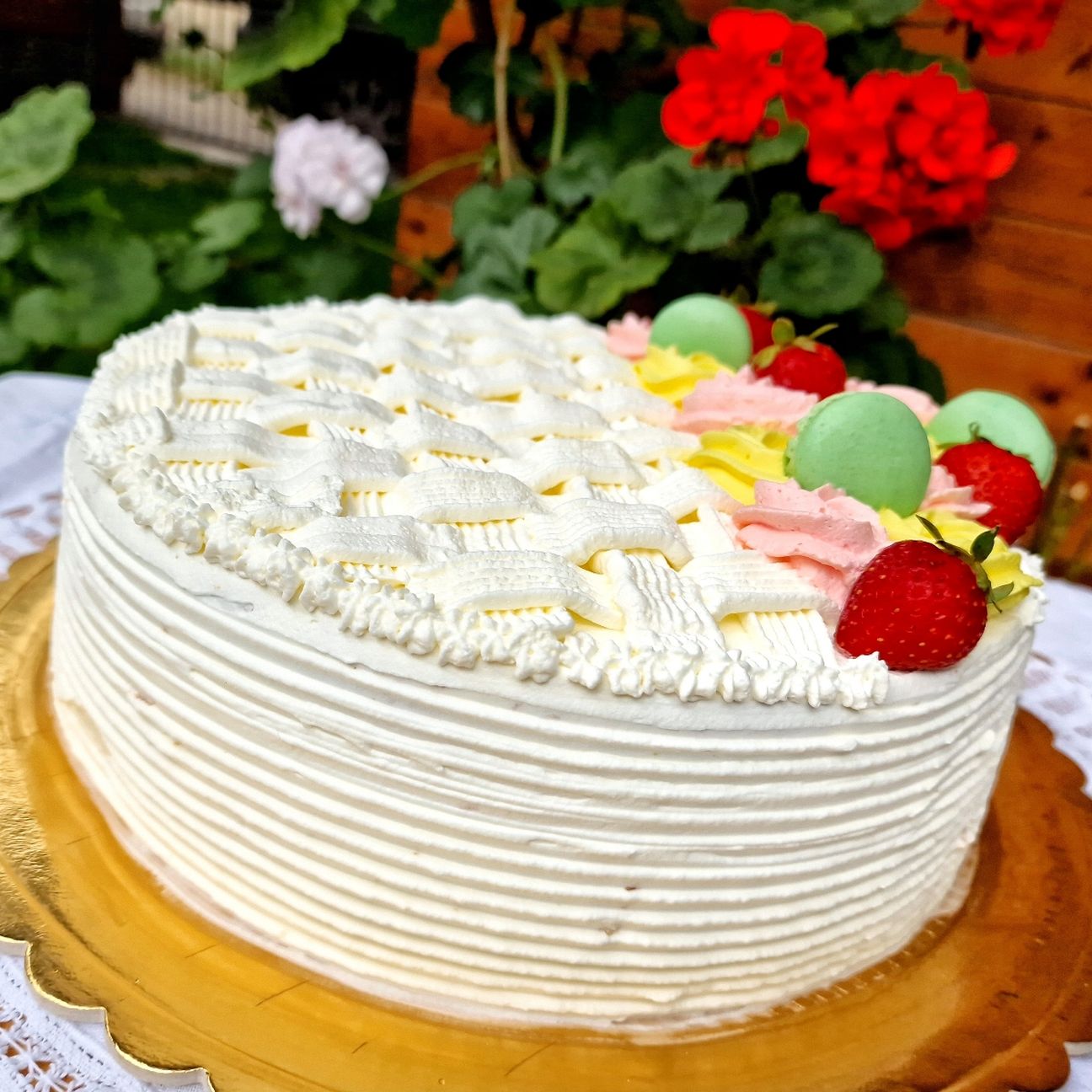 Torta fragole e crema pasticcera