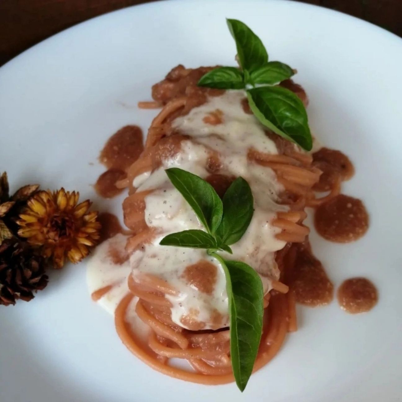 Spaghetti alla barbabietola.