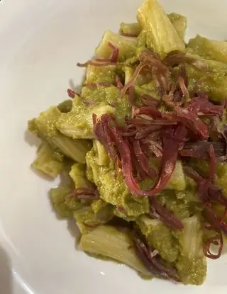 Ricetta Pasta con pesto di asparagi e filetti di speck croccanti di aurora.schiara