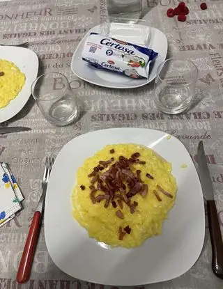 Ricetta Risotto Zafferano Certosa e speck di passerinigianluca