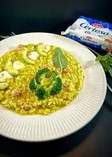 Ricetta Risotto con Certosa, Porri, Crema di Broccoli, Salsiccia e Finocchio