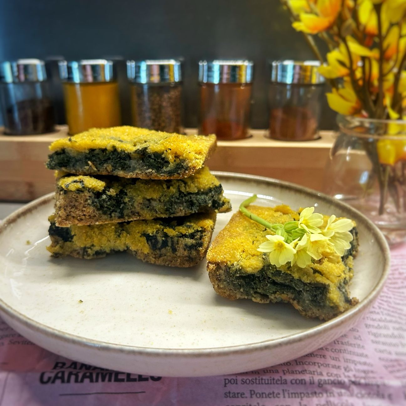 Torta rustica con ortiche e farina di mais