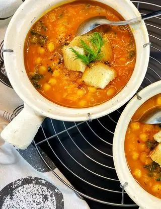 Ricetta Zuppa di Ceci, Zucca e Kale di renacooking