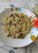 Ricetta Risotto champignon e gorgonzola confiori di zucchine😋