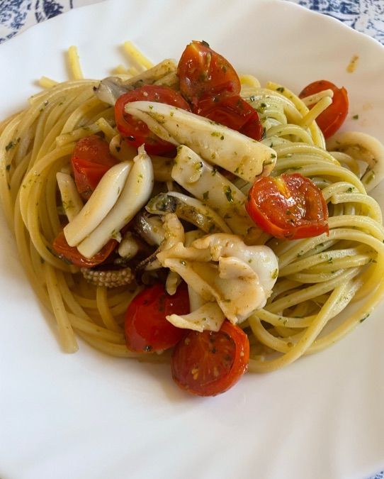 Spaghettone mare e orto
