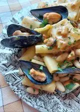 Ricetta Paccheri con fagioli e cozze