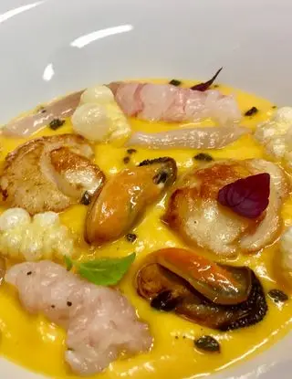 Ricetta Vellutata di carote con frutti di mare di ivanpalombichef