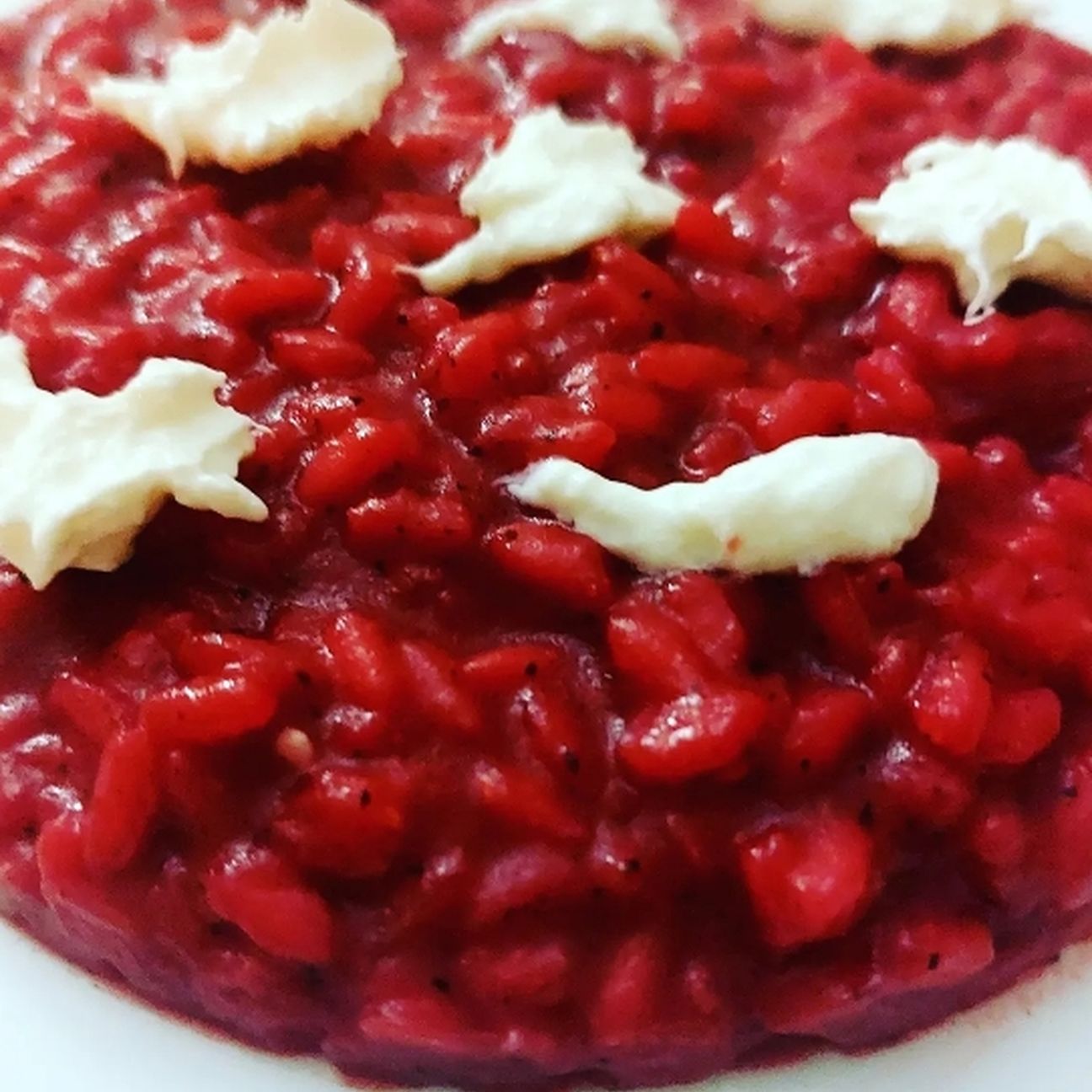 Risotto alla barbabietola con stracciatella