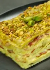 Ricetta Lasagna al pistacchio con pancetta e provola