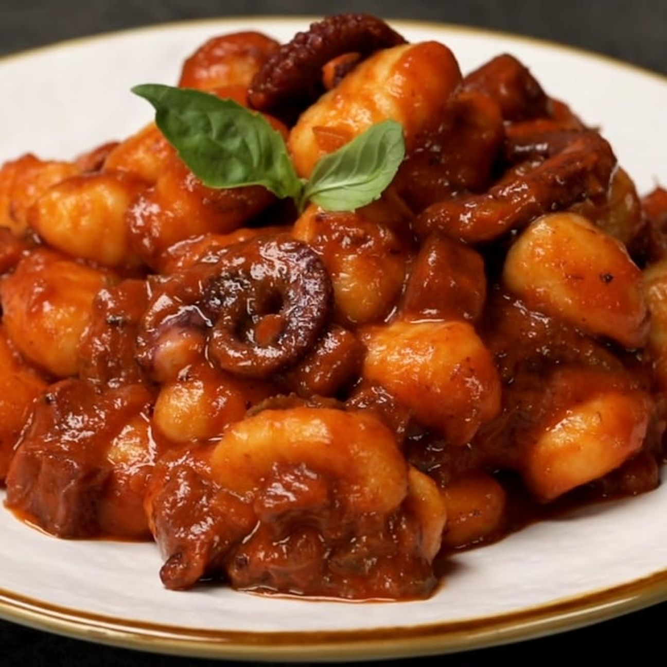 Gnocchi al ragù di polpo