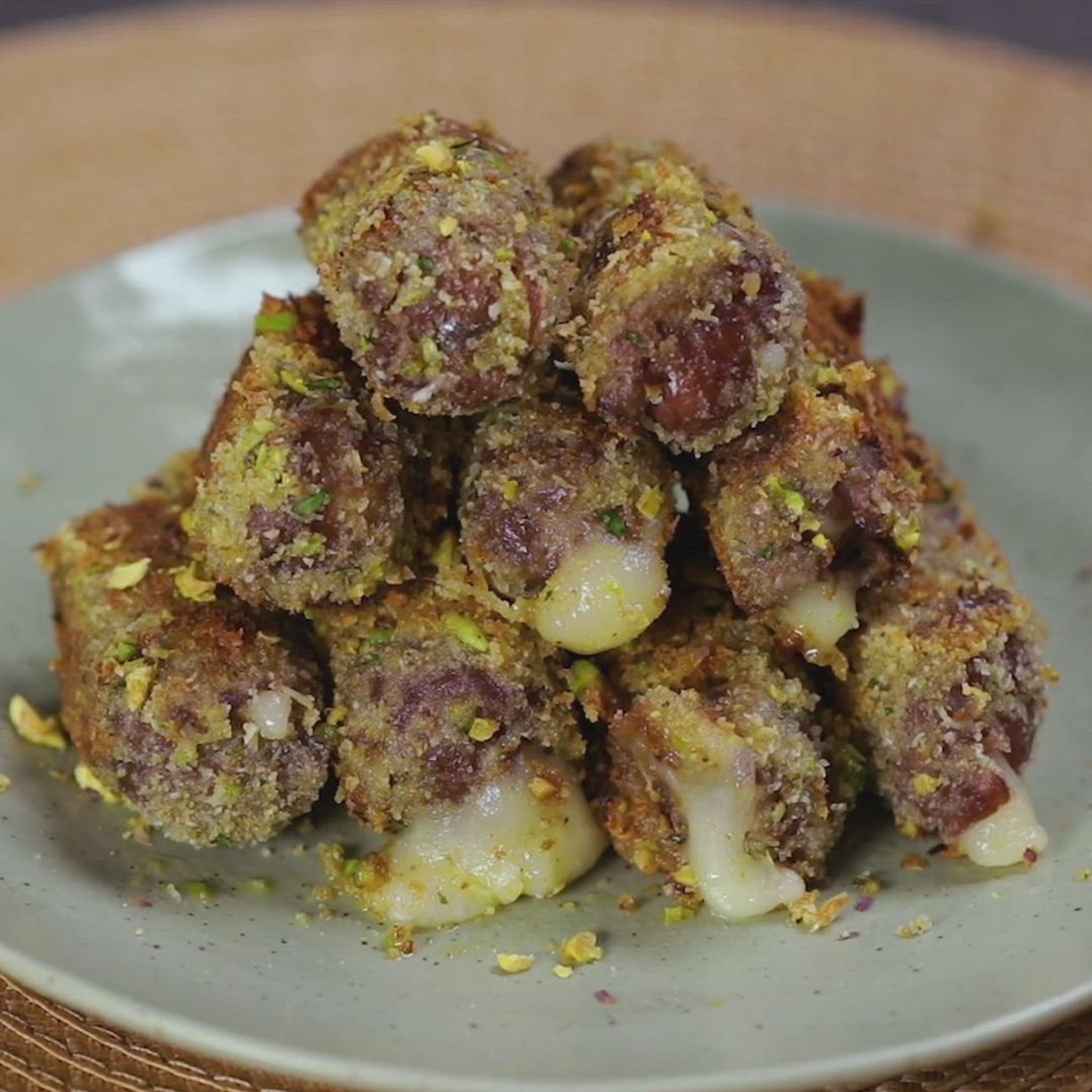 Bombette di carne al pistacchio con formaggio