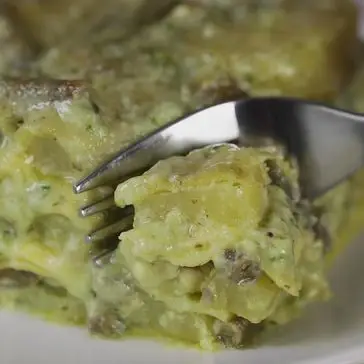 Ricetta Lasagne al pesto e stracchino con patate e fagiolini di altacucina