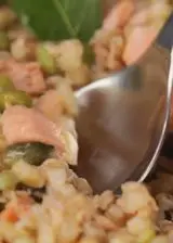 Ricetta Orzotto con salmone all'arancia, piselli e semi di zucca