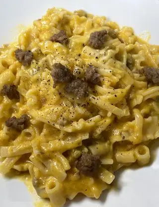 Ricetta Pasta mista con crema di zucca, scamorza e salsiccia di pastagarofalo