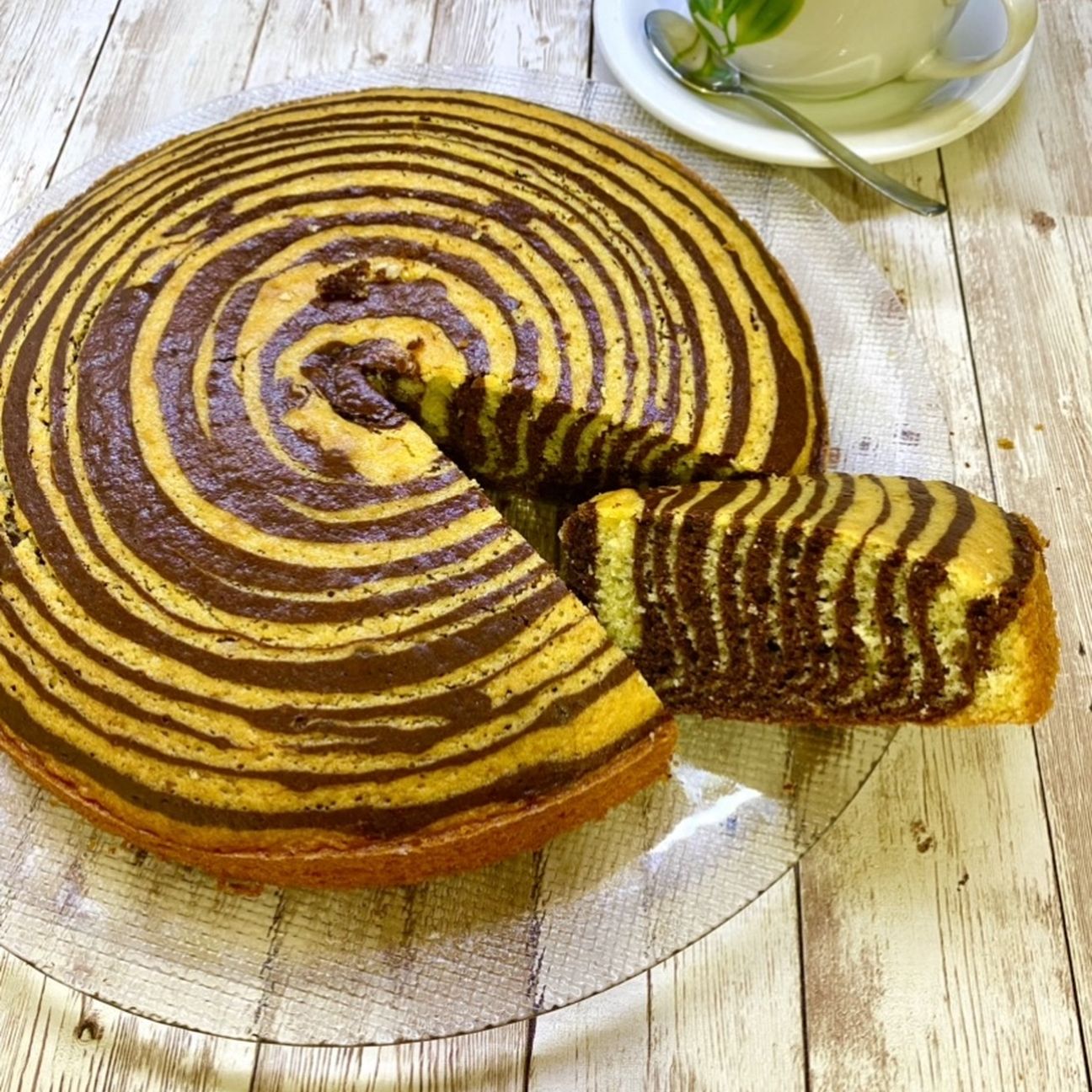 Torta zebrata al cacao senza burro