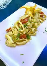 Ricetta Pasta con totani e fiori di zucca