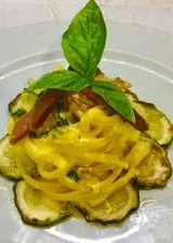 Ricetta Bavete speck zucchine e zafferano