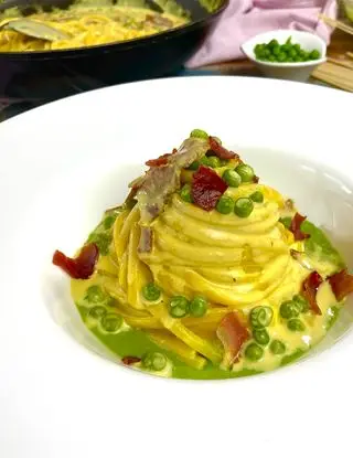 Ricetta Scialatielli speck zafferano e piselli di _animaincucina_