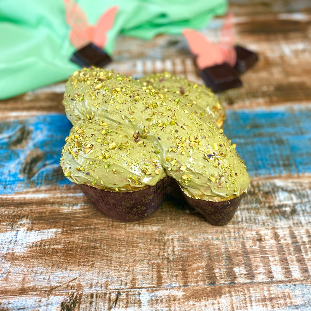 Colomba al pistacchio con una lievitazione