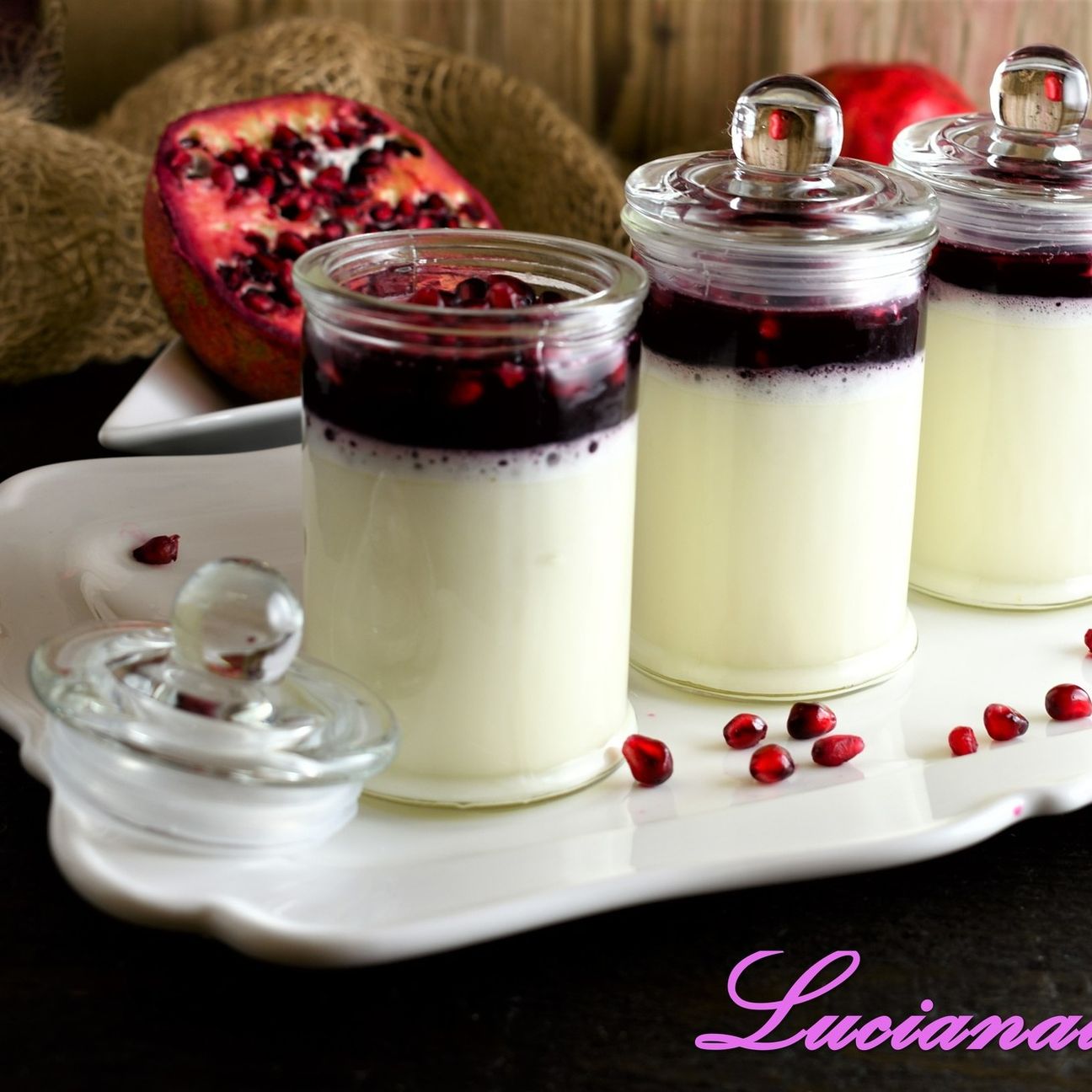 Panna cotta con melagrana