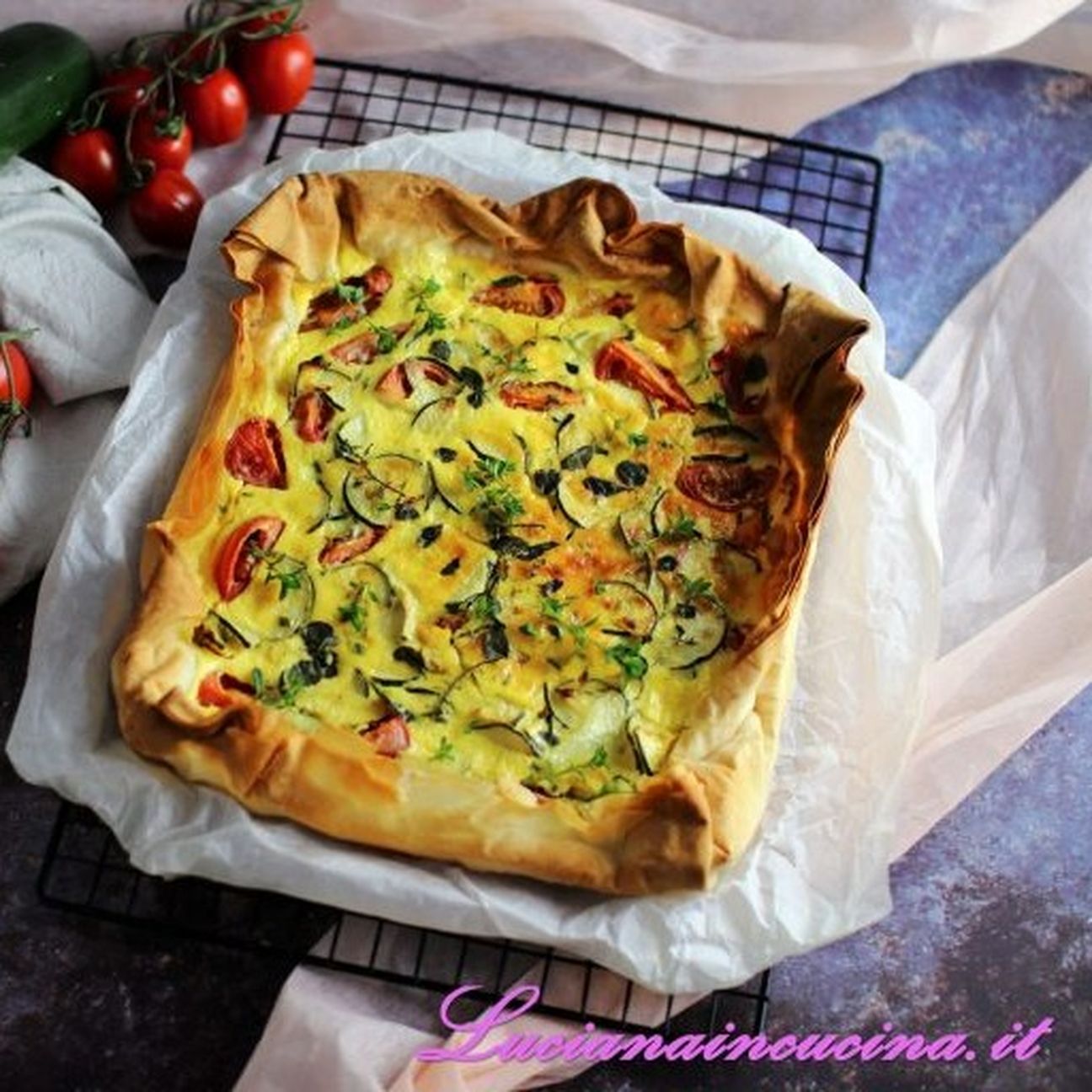 Torta salata con verdure e formaggio