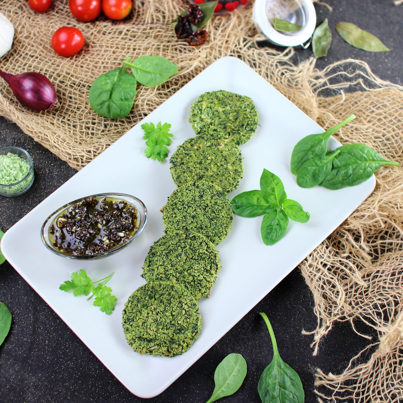 Veggie burger di spinaci
