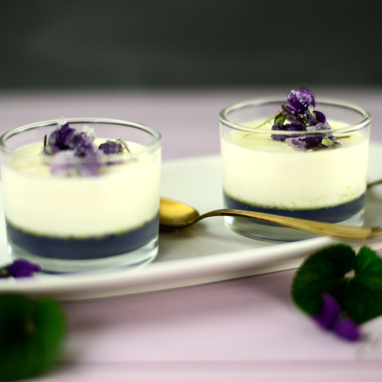 Panna cotta alle violette